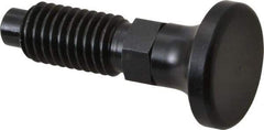 Vlier - 1/2-13, 0.31" Max Plunger Diam, 0.5 Lb Init to 1.75 Lb Final End Force, Knob Handle Plunger - Delrin Knob, 1-1/4" Body Length, 1" Length Under Head/Shoulder, 1/4" Plunger Projection - Benchmark Tooling