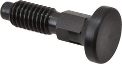 Vlier - 3/8-16, 1/4" Max Plunger Diam, 0.25 Lb Init to 2 Lb Final End Force, Locking Knob Handle Plunger - Delrin Knob, 0.94" Body Length, 3/4" Length Under Head/Shoulder, 0.18" Plunger Projection - Benchmark Tooling