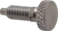 Vlier - 1/4-20, 0.4" Thread Length, 0.123 to 1/8" Max Plunger Diam, 0.5 Lb Init to 2 Lb Final End Force, Locking Knob Handle Plunger - Knurled Knob, 0.53" Length Under Head/Shoulder, 1/8" Plunger Projection - Benchmark Tooling