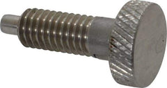 Vlier - 3/8-16, 3/4" Thread Length, 0.185 to 0.186" Max Plunger Diam, 0.5 Lb Init to 3 Lb Final End Force, Locking Knob Handle Plunger - Knurled Knob, 0.97" Length Under Head/Shoulder, 0.22" Plunger Projection - Benchmark Tooling