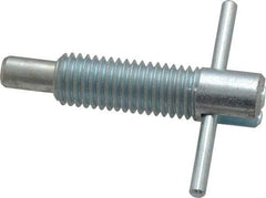 Vlier - 5/8-11 Thread, 2-1/2" Body Length, 5/8" Plunger Projection, 3/8" Plunger Diam, Steel, Locking T Handle Plunger - 1.7" Thread Length, 2-1/2" Handle Length, 2.38" Plunger Length, 2-1/2 Lb Initial End Force, 5 Lb Final End Force, - Benchmark Tooling