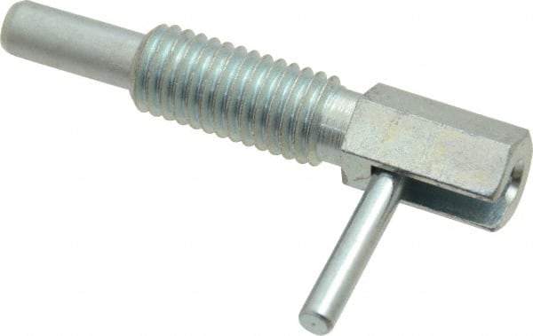 Vlier - 1/2-13, 1.1" Thread Length, 0.31" Plunger Diam, 1 Lb Init to 5 Lb Final End Force, Steel Locking L Handle Plunger - 2.11" Body Length, 1-1/4" Length Under Head, 3/4" Plunger Projection - Benchmark Tooling