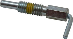 Vlier - 1/2-13, 1.1" Thread Length, 0.31" Plunger Diam, 1 Lb Init to 5 Lb Final End Force, Steel L Handle Plunger - 2.11" Body Length, 1-1/4" Length Under Head, Locking Element, 3/4" Plunger Projection - Benchmark Tooling