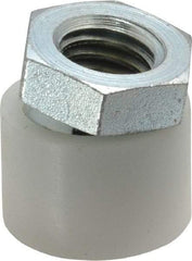 Vlier - 1/2-13, 7/8" Pad Diam, Uncoated Bottom, Steel Toggle Pad - 7/16 Depth, 15/16" OAL, 3/4" Width Across Flats, Zinc Plated Gold Chromate, 15° Swivel Angle - Benchmark Tooling