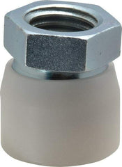 Vlier - 1-8, 1-5/8" Pad Diam, Uncoated Bottom, Steel Toggle Pad - 13/16 Depth, 1-53/64" OAL, 1-3/8" Width Across Flats, Zinc Plated Gold Chromate, 15° Swivel Angle - Benchmark Tooling