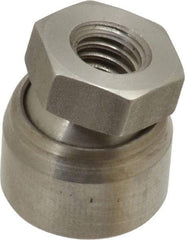 Vlier - 5/16-18, 11/16" Pad Diam, Uncoated Bottom, Stainless Steel Toggle Pad - 3/8 Depth, 3/4" OAL, 9/16" Width Across Flats, 15° Swivel Angle - Benchmark Tooling