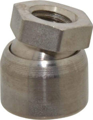 Vlier - 3/8-16, 3/4" Pad Diam, Uncoated Bottom, Stainless Steel Toggle Pad - 3/8 Depth, 3/16" OAL, 5/8" Width Across Flats, 15° Swivel Angle - Benchmark Tooling