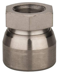 Vlier - 1/2-13, 7/8" Pad Diam, Uncoated Bottom, Stainless Steel Toggle Pad - 7/16 Depth, 15/16" OAL, 3/4" Width Across Flats, 15° Swivel Angle - Benchmark Tooling