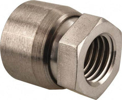 Vlier - 3/4-10, 1-1/4" Pad Diam, Uncoated Bottom, Stainless Steel Toggle Pad - 5/8 Depth, 1-11/32" OAL, 1-1/16" Width Across Flats, 15° Swivel Angle - Benchmark Tooling