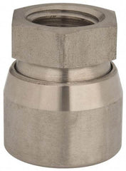 Vlier - 1-8, 1-5/8" Pad Diam, Uncoated Bottom, Stainless Steel Toggle Pad - 13/16 Depth, 1-53/64" OAL, 1-3/8" Width Across Flats, 15° Swivel Angle - Benchmark Tooling