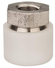 Vlier - 3/8-16, 3/4" Pad Diam, Uncoated Bottom, Stainless Steel Toggle Pad - 3/8 Depth, 3/16" OAL, 5/8" Width Across Flats, 15° Swivel Angle - Benchmark Tooling