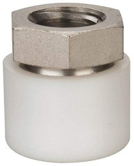 Vlier - 1/2-13, 7/8" Pad Diam, Uncoated Bottom, Stainless Steel Toggle Pad - 7/16 Depth, 15/16" OAL, 3/4" Width Across Flats, 15° Swivel Angle - Benchmark Tooling