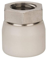 Vlier - 3/4-10, 1-1/4" Pad Diam, Uncoated Bottom, Stainless Steel Toggle Pad - 5/8 Depth, 1-11/32" OAL, 1-1/16" Width Across Flats, 15° Swivel Angle - Benchmark Tooling