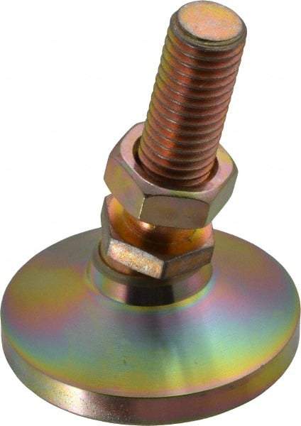 Vlier - 5/8-11 Bolt Thread, Studded Pivotal Stud Mount Leveling Pad & Mount - 6,000 Max Lb Capacity, 2-1/2" Base Diam - Benchmark Tooling