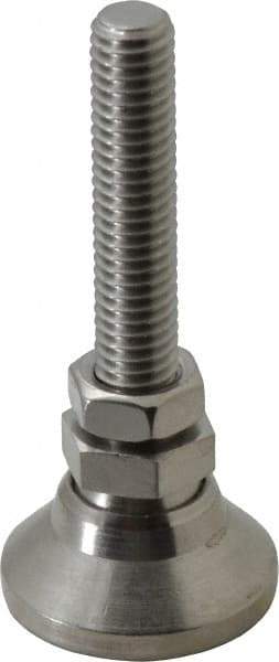 Vlier - 3/8-16 Bolt Thread, Studded Pivotal Stud Mount Leveling Pad & Mount - 3,750 Max Lb Capacity, 1-1/4" Base Diam - Benchmark Tooling