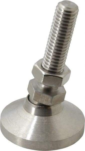 Vlier - 1/2-13 Bolt Thread, Studded Pivotal Stud Mount Leveling Pad & Mount - 5,000 Max Lb Capacity, 1-7/8" Base Diam - Benchmark Tooling