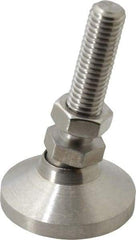 Vlier - 1/2-13 Bolt Thread, Studded Pivotal Stud Mount Leveling Pad & Mount - 5,000 Max Lb Capacity, 1-7/8" Base Diam - Benchmark Tooling