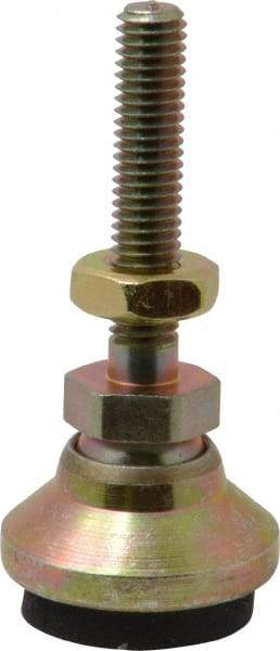 Vlier - 10-32 Bolt Thread, Studded Pivotal Stud Mount Leveling Pad & Mount - 525 Max Lb Capacity, 3/4" Base Diam - Benchmark Tooling