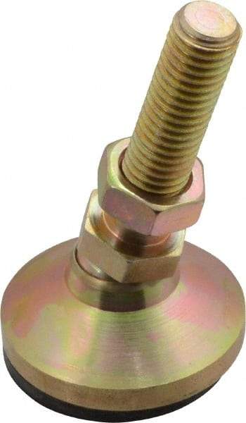 Vlier - 1/2-13 Bolt Thread, Studded Pivotal Stud Mount Leveling Pad & Mount - 3,750 Max Lb Capacity, 1-7/8" Base Diam - Benchmark Tooling