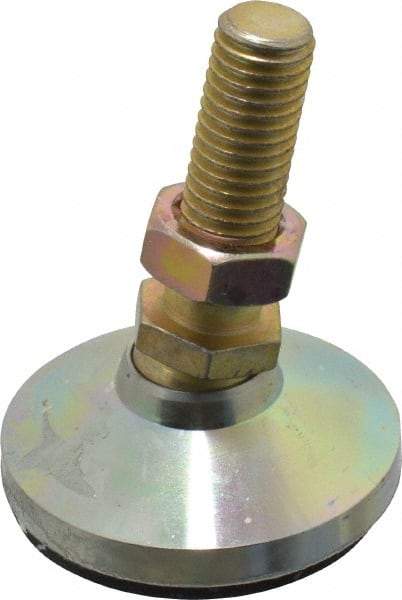 Vlier - 5/8-11 Bolt Thread, Studded Pivotal Stud Mount Leveling Pad & Mount - 4,500 Max Lb Capacity, 2-1/2" Base Diam - Benchmark Tooling