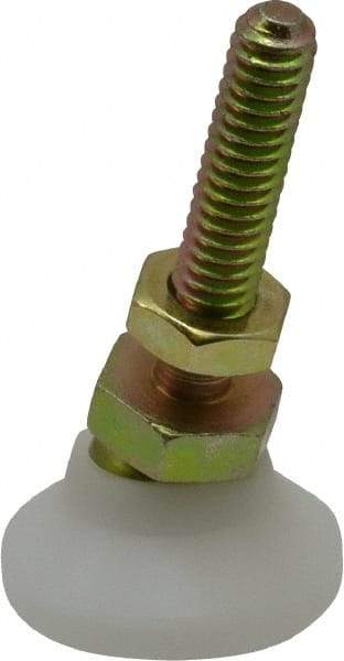 Vlier - 1/4-20 Bolt Thread, Studded Pivotal Stud Mount Leveling Pad & Mount - 200 Max Lb Capacity, 1" Base Diam - Benchmark Tooling