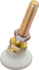 Vlier - 3/8-16 Bolt Thread, Studded Pivotal Stud Mount Leveling Pad & Mount - 300 Max Lb Capacity, 1-1/4" Base Diam - Benchmark Tooling