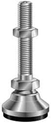 Vlier - 1-8 Bolt Thread, Studded Pivotal Stud Mount Leveling Pad & Mount - 16,400 Max Lb Capacity, 4" Base Diam - Benchmark Tooling