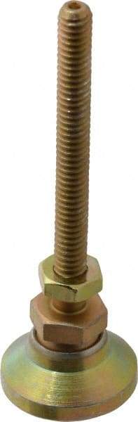 Vlier - 1/4-20 Bolt Thread, Studded Pivotal Stud Mount Leveling Pad & Mount - 1,100 Max Lb Capacity, 1" Base Diam - Benchmark Tooling