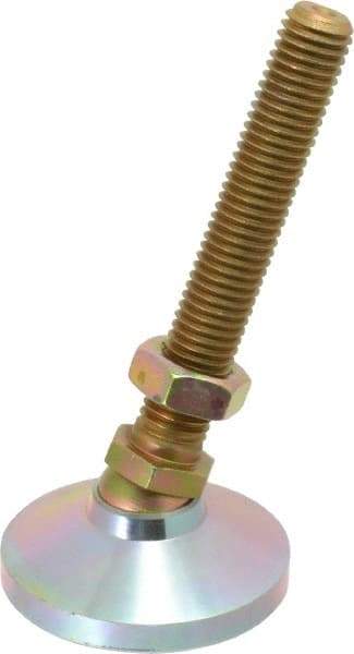 Vlier - 5/8-11 Bolt Thread, Studded Pivotal Stud Mount Leveling Pad & Mount - 6,000 Max Lb Capacity, 2-1/2" Base Diam - Benchmark Tooling