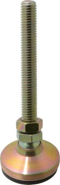 Vlier - 1/2-13 Bolt Thread, Studded Pivotal Stud Mount Leveling Pad & Mount - 3,450 Max Lb Capacity, 1-7/8" Base Diam - Benchmark Tooling