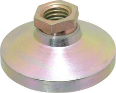 Vlier - 6000 Lb Capacity, 5/8-11 Thread, 1-1/4" OAL, Steel Stud, Tapped Pivotal Socket Mount Leveling Pad - 2-1/2" Base Diam, Steel Pad, 7/8" Hex - Benchmark Tooling