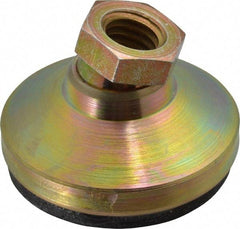 Vlier - 3750 Lb Capacity, 1/2-13 Thread, 1-1/8" OAL, Steel Stud, Tapped Pivotal Socket Mount Leveling Pad - 1-7/8" Base Diam, Elastomer Pad, 3/4" Hex - Benchmark Tooling
