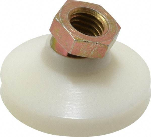 Vlier - 700 Lb Capacity, 1/2-13 Thread, 1-1/8" OAL, Steel Stud, Tapped Pivotal Socket Mount Leveling Pad - 1-7/8" Base Diam, Delrin Pad, 3/4" Hex - Benchmark Tooling