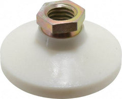 Vlier - 1200 Lb Capacity, 5/8-11 Thread, 1-1/4" OAL, Steel Stud, Tapped Pivotal Socket Mount Leveling Pad - 2-1/2" Base Diam, Delrin Pad, 7/8" Hex - Benchmark Tooling