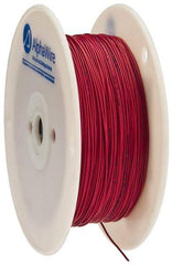 Alpha Wire - 24 AWG, 1 Strand, 305 m OAL, Tinned Copper Hook Up Wire - Red PVC Jacket, 0.052" Diam - Benchmark Tooling