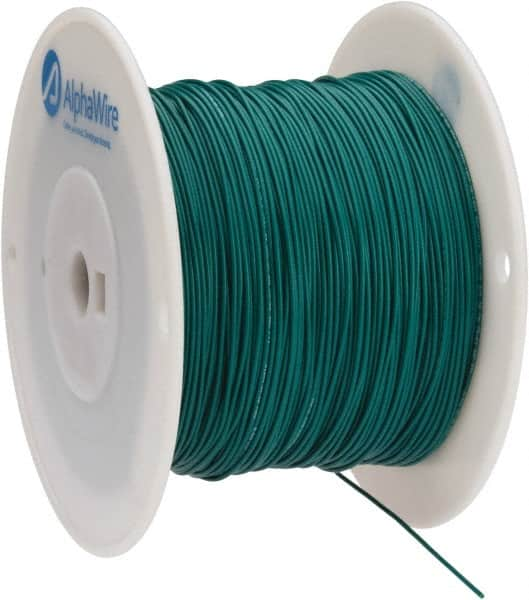 Alpha Wire - 22 AWG, 7 Strand, 305 m OAL, Tinned Copper Hook Up Wire - Green PVC Jacket, 0.062" Diam - Benchmark Tooling