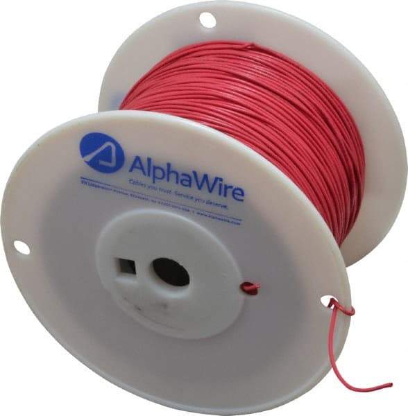 Alpha Wire - 20 AWG, 10 Strand, 305 m OAL, Tinned Copper Hook Up Wire - Red PVC Jacket, 0.069" Diam - Benchmark Tooling