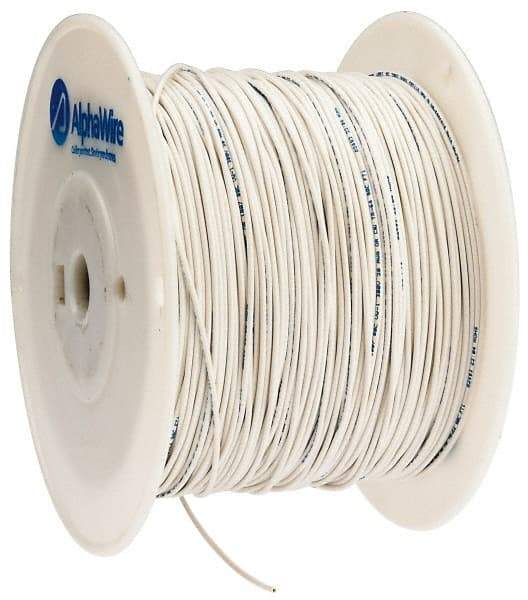 Alpha Wire - 20 AWG, 10 Strand, 305 m OAL, Tinned Copper Hook Up Wire - White PVC Jacket, 0.069" Diam - Benchmark Tooling