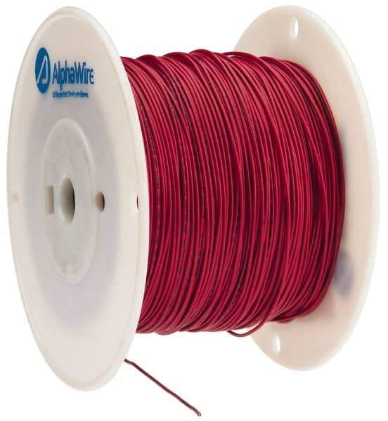 Alpha Wire - 20 AWG, 1 Strand, 305 m OAL, Tinned Copper Hook Up Wire - Red PVC Jacket, 0.064" Diam - Benchmark Tooling