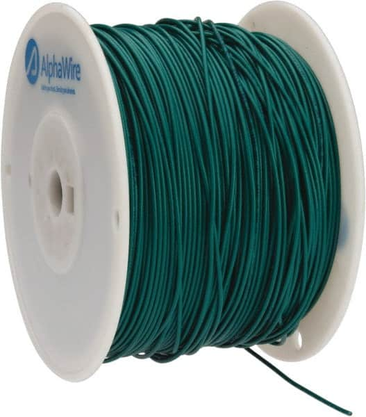 Alpha Wire - 18 AWG, 16 Strand, 305 m OAL, Tinned Copper Hook Up Wire - Green PVC Jacket, 0.079" Diam - Benchmark Tooling