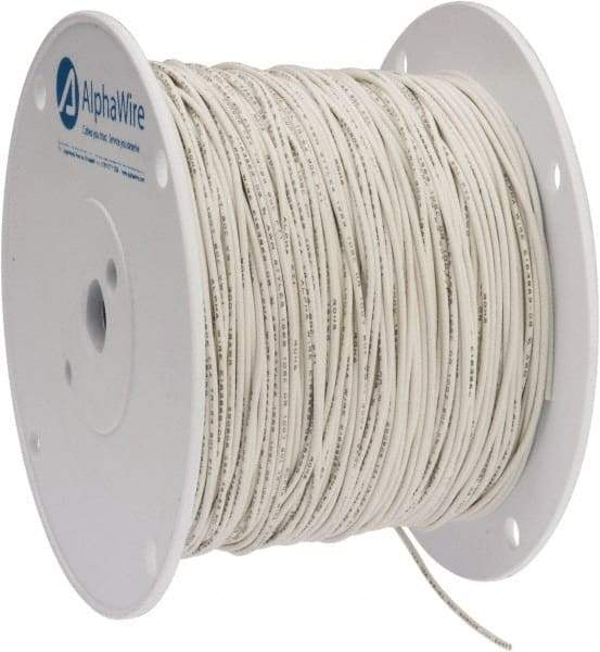 Alpha Wire - 18 AWG, 16 Strand, 305 m OAL, Tinned Copper Hook Up Wire - White PVC Jacket, 0.079" Diam - Benchmark Tooling