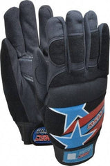 MSC - Size 2XL (11) Amara with Padding Anti-Vibration/Impact Protection Work Gloves - For Mechanic's & Lifting, Uncoated, Hook & Loop Cuff, Full Fingered, Stars & Stripes, Paired - Benchmark Tooling