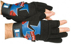 MSC - Size M (8) Amara with Padding Anti-Vibration/Impact Protection Work Gloves - For Mechanic's & Lifting, Uncoated, Hook & Loop Cuff, (3) Half Fingered/(2) Full Fingered, Stars & Stripes, Paired - Benchmark Tooling