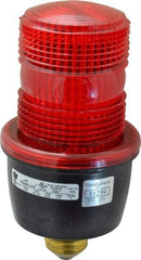 Federal Signal Corp - 120 VAC, 4X NEMA Rated, Strobe Tube, Red, Low Profile Mini Strobe Light - 65 to 95 Flashes per min, 3-1/8 Inch Diameter, 6.1 Inch High, IP66 Ingress Rating, Screw Mount - Benchmark Tooling