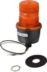 Federal Signal Corp - 120 VAC, 4X NEMA Rated, Strobe Tube, Amber, Low Profile Mini Strobe Light - 65 to 95 Flashes per min, 1/2 Inch Pipe, 3-1/8 Inch Diameter, 5.8 Inch High, IP66 Ingress Rating, Pipe Mount - Benchmark Tooling