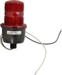 Federal Signal Corp - 120 VAC, 4X NEMA Rated, Strobe Tube, Red, Low Profile Mini Strobe Light - 65 to 95 Flashes per min, 1/2 Inch Pipe, 3-1/8 Inch Diameter, 5.8 Inch High, IP66 Ingress Rating, Pipe Mount - Benchmark Tooling