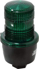 Federal Signal Corp - 120 VAC, 4X NEMA Rated, Strobe Tube, Green, Low Profile Mini Strobe Light - 65 to 95 Flashes per min, 1/2 Inch Pipe, 3-1/8 Inch Diameter, 5.7 Inch High, IP66 Ingress Rating, Pipe Mount - Benchmark Tooling