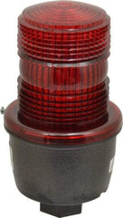 Federal Signal Corp - 120 VAC, 4X NEMA Rated, Strobe Tube, Red, Low Profile Mini Strobe Light - 65 to 95 Flashes per min, 1/2 Inch Pipe, 3-1/8 Inch Diameter, 5.7 Inch High, IP66 Ingress Rating, Pipe Mount - Benchmark Tooling