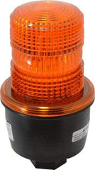 Federal Signal Corp - 12 to 48 VDC, 4X NEMA Rated, Strobe Tube, Amber, Low Profile Mini Strobe Light - 65 to 95 Flashes per min, 1/2 Inch Pipe, 3-1/8 Inch Diameter, 5.7 Inch High, IP66 Ingress Rating, Pipe Mount - Benchmark Tooling