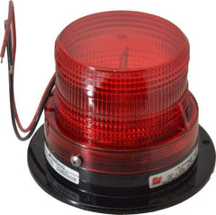 Federal Signal Corp - 12 to 48 VDC, 4X NEMA Rated, Strobe Tube, Red, Low Profile Mini Strobe Light - 65-95 Flashes per min, 5 Inch Diameter, 3-5/8 Inch High, IP65 Ingress Rating, Surface Mount - Benchmark Tooling